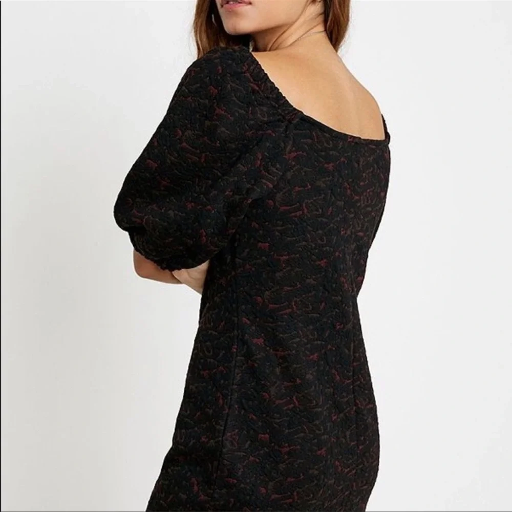 FREE PEOPLE Sunset black/burgundy textured dress